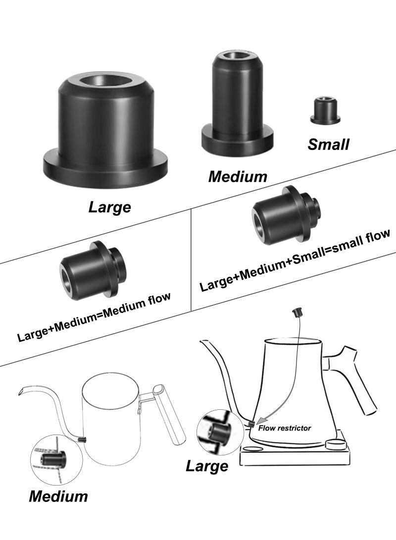 Water Flow Restrictor Compatible Coffee Jugs Kettle ARTISAN v2 Hand Drip Pour Over Gooseneck Pot Replacement Part Spout Aid